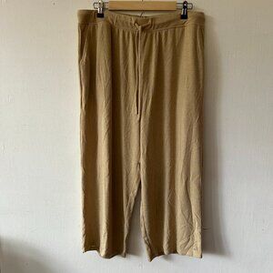 Cuddleduds Lounge Pants Capris Womens Large Wide Leg Minimalist Pockets Coastal